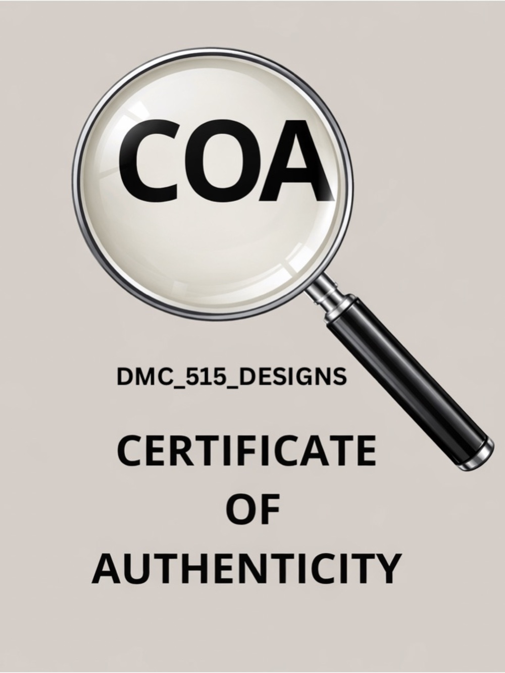 COA (Certificate of Authenticity)